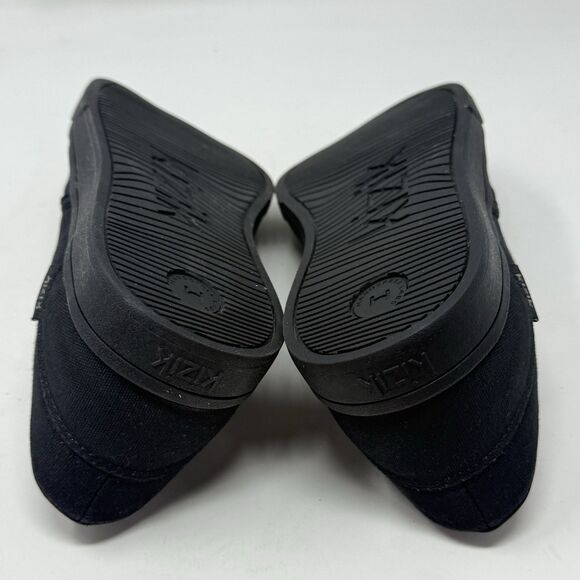 Kizik Venice Sneakers Womens 8.5 Triple Black Canvas Slip In Handsfree Shoes - Picture 14 of 16